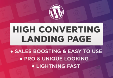 I will build High Converting Wordpress Landing pages