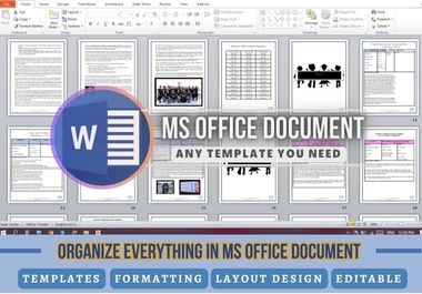 I will format,  edit,  redesign ms word template,  editable microsoft word document,  ppt