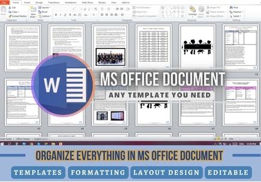 I will format,  edit,  redesign ms word template,  editable microsoft word document,  ppt