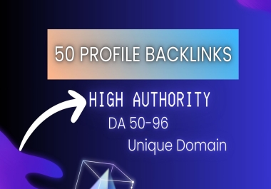 I will do 50 high authority profile backlinks,  SEO link building