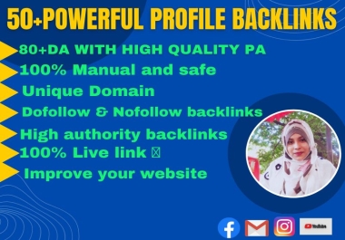 I will do 50 Profile backlinks on high authority site