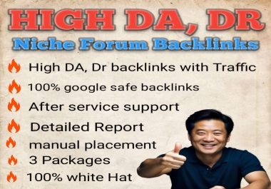 I will create High DA,  DR Forum posting Backlinks