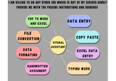 virtual assistant data entry copy paste typing work handwritten assignment
