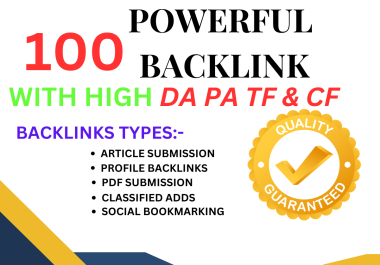 I will do 100 Powerfull backlinks for your website to increase business.
