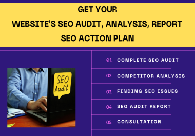 I will provide website SEO audit,  analysis,  report and action plan service