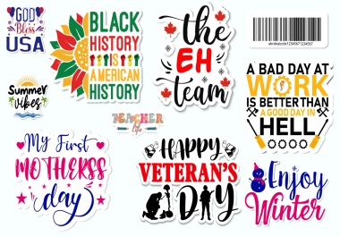 I will do typography sticker design and custom label design