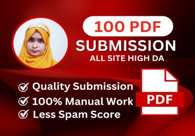 I will do PDF submission to 100 top document sharing websites
