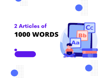 I create 2 articles of 1000 words each and well organized