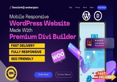 I'll Design Responsive Wordpress Website with Premium Divi Theme & Builder