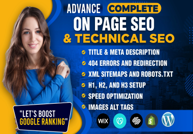 I will optimize on page and technical SEO for your website