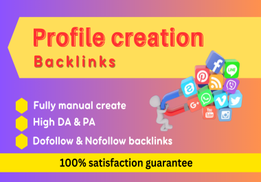 110 social Profile Creation Backlink Building Services