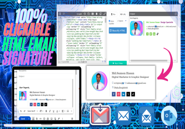 I will make HTML email signature or clickable HTML email signature