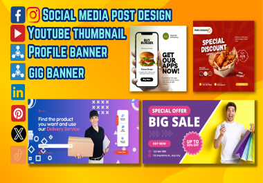 Creative Social Media Post design /Gig banner / Thumbnail Design Service