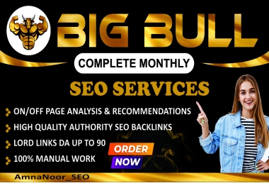 Big-Bull complete monthly SEO service with high authority Do-Follow backlinks