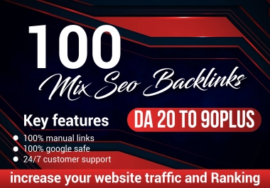 I will do 100 mix SEO backlinks da 50 plus dofollow unique domain