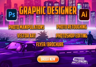 I will be your graphic designer,  vector art and photoshop edits