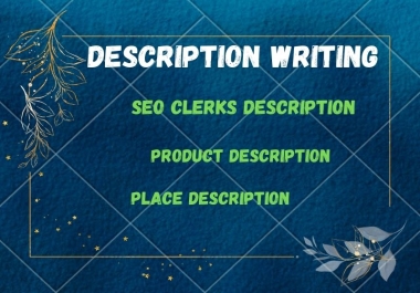 1000+ WORDS SEO CLERKS DESCRIPTION WRITING AI FREE WITH UNIQUE WORDS