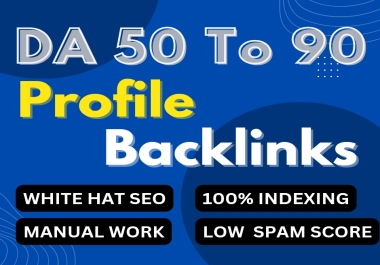 i will provide 100 high authority white hat manual dofollow profile backlinks