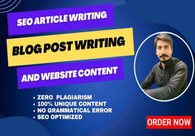 I will 1000 words article write SEO optimized web content writing and blog post writing with Niche