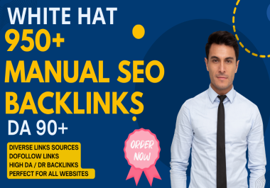GET 40 high da authority backlinks white hat manual dofollow backlinks link building.