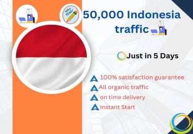 50000 Traffic from Indonesia to your website or any link