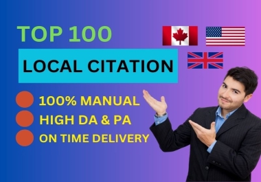 I will manually provide 100 Local Citation and local listing for local business