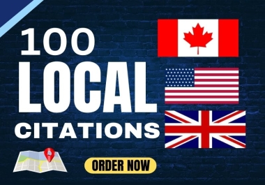 I will do top 100 USA UK CA AU live local citation for any business