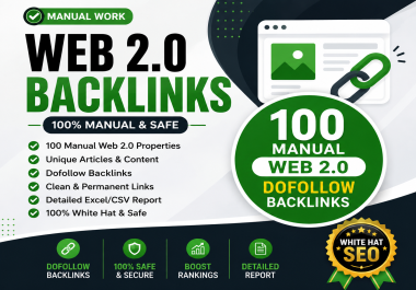 I will build 100 manual Web 2.0 properties with unique articles and clean backlinks