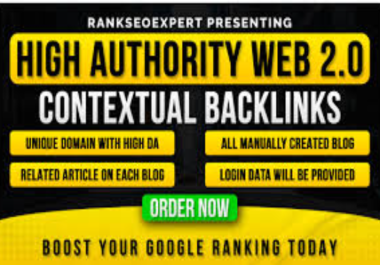 I will do 50 Web2point da pa quickly indexed ranking your website