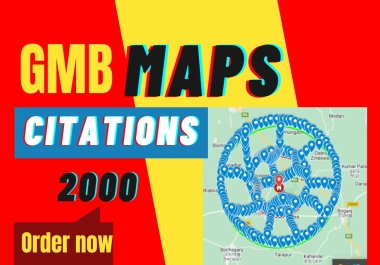 i well do 2000 google maps citations or GMB ranking, maps listing