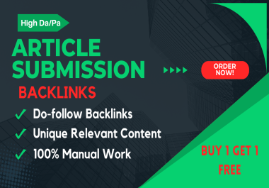 i'll Make 120 Articles On High Da Do-follow Backlinks Buy 1 get 1 free