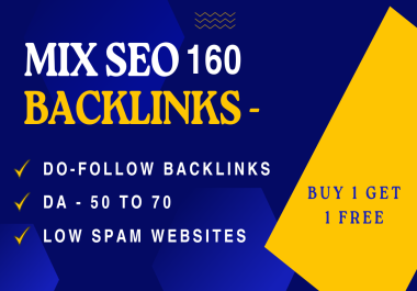 160 Mix backlinks High Da Do-Follow Permanent links Buy 1 get 1 Free
