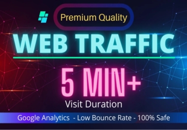 Drive 5 min+ visit duration premium quality Web Traffic Direct organic