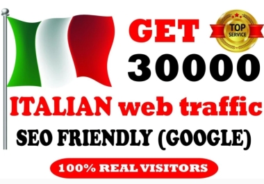 I will drive 30000 and 10k bonus Italian web traffic to your website