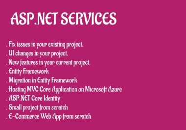 I will develop asp net mvc,  asp net core mvc web apps and websites