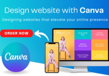 I will design landing page by using canva