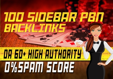 100 Sidebar PBN Backlinks DA 60+ High Authority