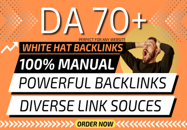 DA 70 White Hat SEO Manual Diverse 50 Backlinks