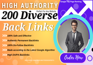High Authority Gold 200 Manual Diverse feed Backlinks High DA & DR