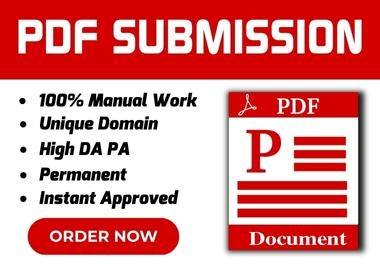 I will do110 PDF submission to high quality document sharing sites