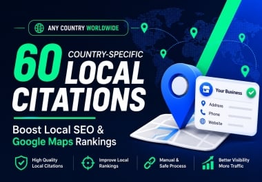 60 Country Specific Local Citations for Any Country