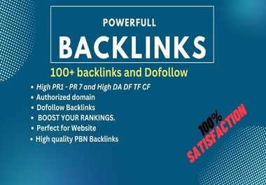 Create 100+ Backlinks High DA TA PR1-PR7 and Dofollow Highly Authorized Domains