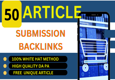 manually 50 PDF or article high da pa do follow backlinks