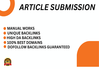I will do 50 article submission on high da websites