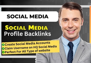400 SEO profile creation backlinks high da pa authority social media profile site