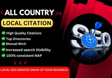 I will do 115 top rated All country local citations and directory submission