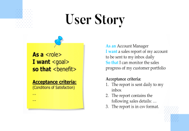 I will provide efficient user story writing services