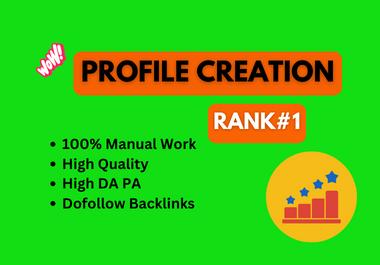 Manually 100 Profile Creation Backlinks with High DA PA Sites