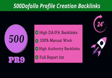I will create 500 high Authority Profile Creation Backlinks