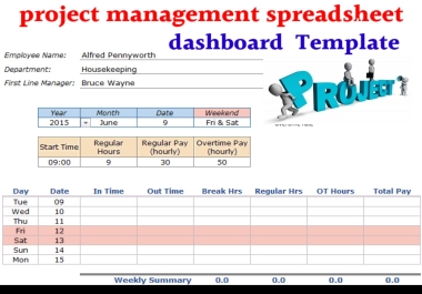 I will design excel spreadsheet template and dashboard